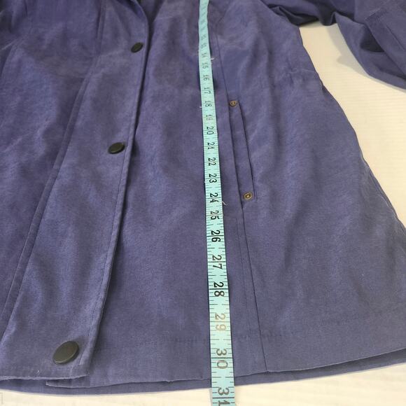 FSL Collection Women's Zip Up Detachable Hood Pockets Blue Lined Jacket Medium - Picture 13 of 16